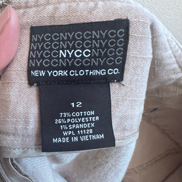 Vintage Y2K NYCC A-Line Stretchy Moco/Cream Midi Skirt Women's Size 12 - Picture 6 of 7